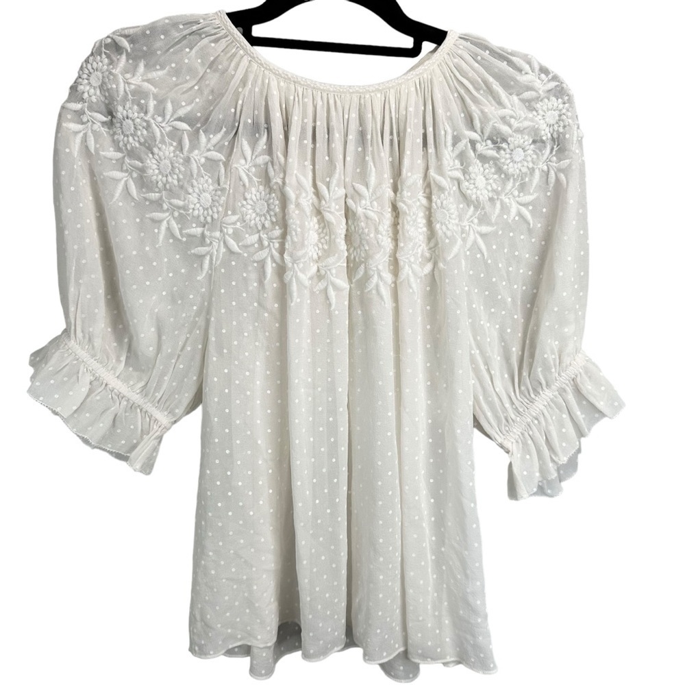 Ulla Johnson Nanon Embroidered Silk Blouse - Picture 7 of 11